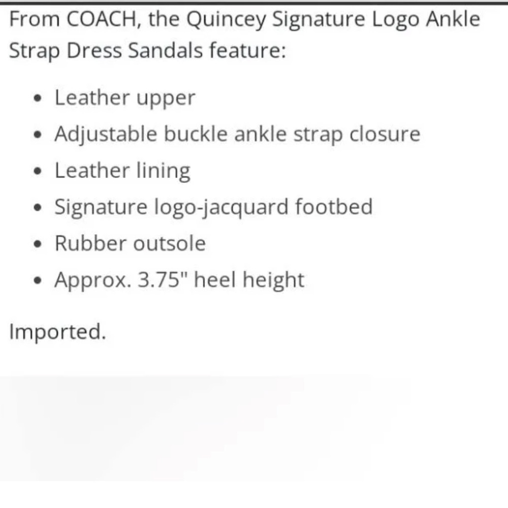 Coach Quincy Sandal Bluefly Leather Dressy Slingback Sandals 🆕 - Picture 6 of 8